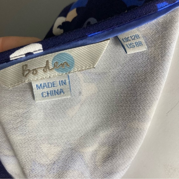 Boden dress size 8 lace mixed media floral blue black lace whimsigoth - Picture 7 of 9